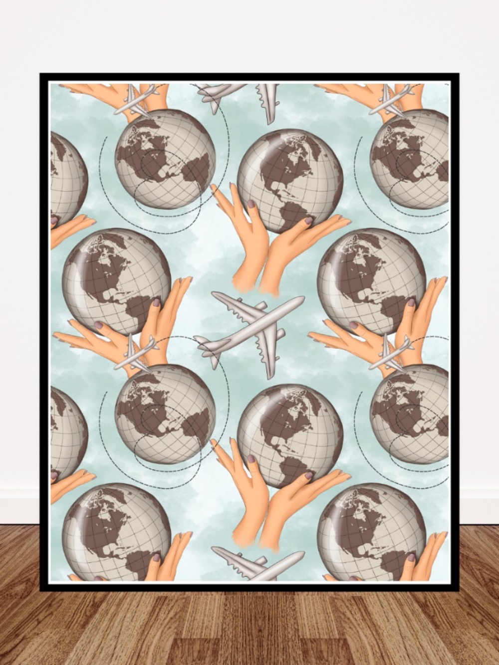 World Travel Art Print 8x10